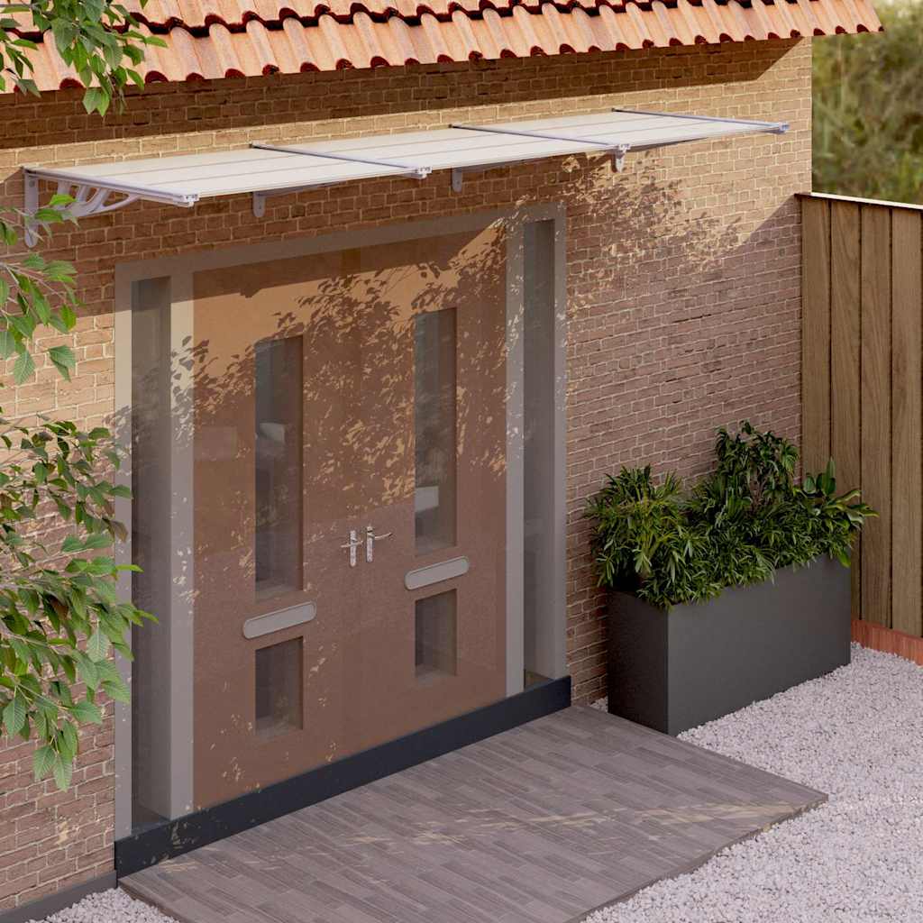 VAMCOVE Door Canopy and Transparent 297.5x90 cm Polycarbonate - Grey - Design Hut