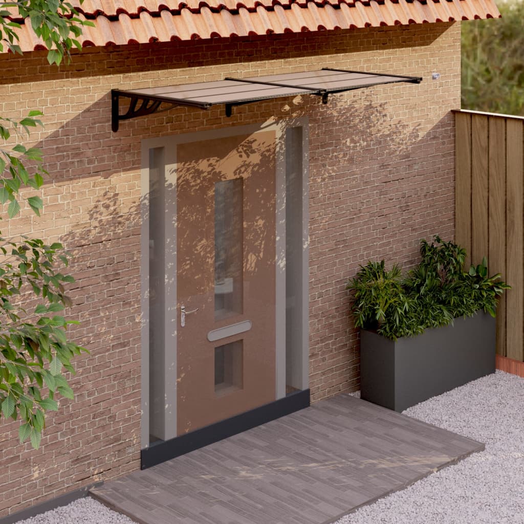Door Canopy Black 199x90 cm Polycarbonate - Merlin Deals