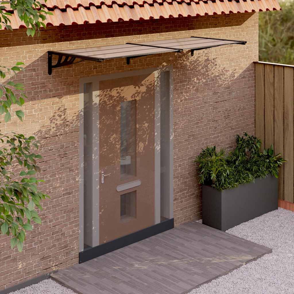 Door Canopy Black 239x90 cm Polycarbonate - Brittle & Co