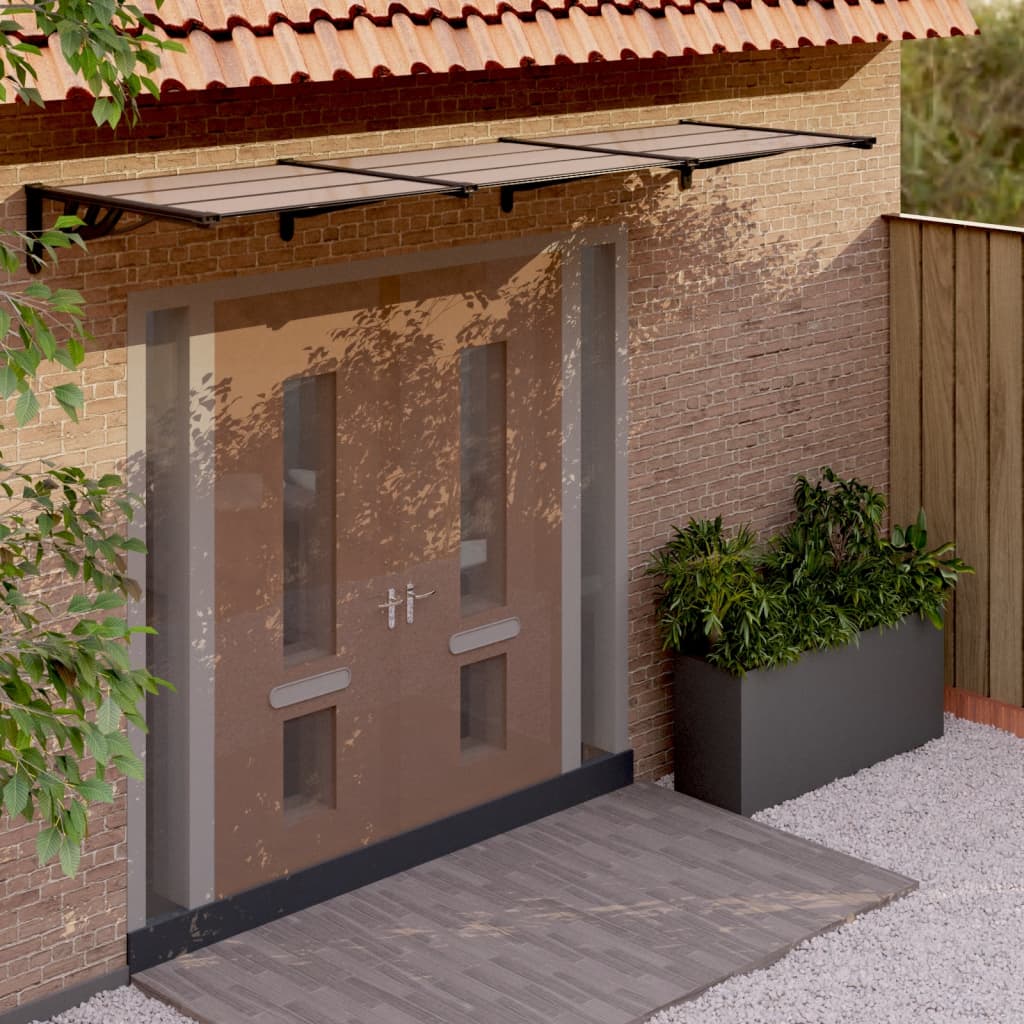 Door Canopy Black 358.5x90 cm Polycarbonate - Tyrell & Tyrell