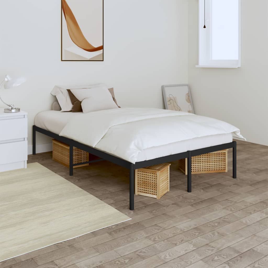 Metal Bed Frame Black 120x190 cm Small Double - Sid & Sam