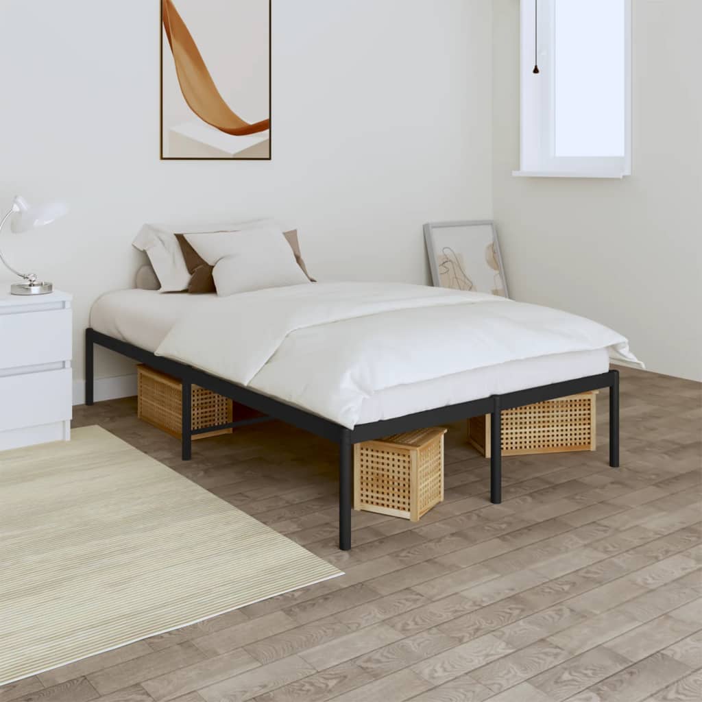 Metal Bed Frame Black 135x190 cm Double - Style and Chic