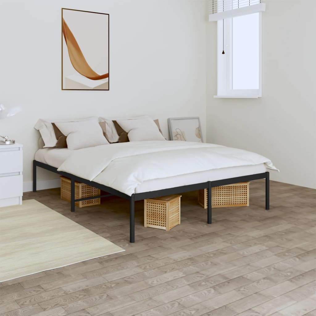 Metal Bed Frame Black 140x190 cm - Millennium Furniture