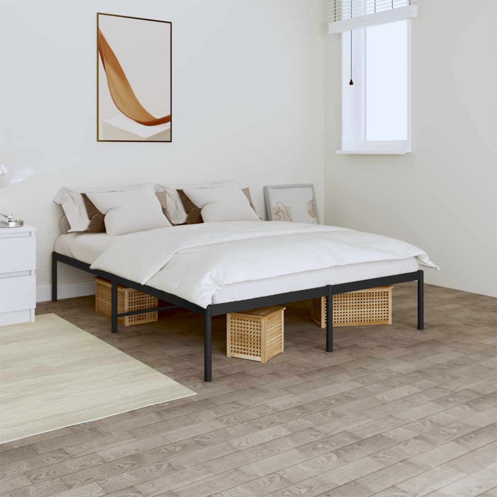 Metal Bed Frame Black 150x200 cm King Size - Sid & Sam