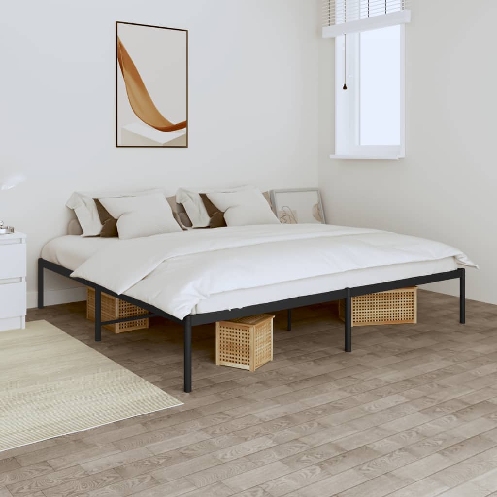 Metal Bed Frame Black 180x200 cm 6FT Super King - Direct Imports