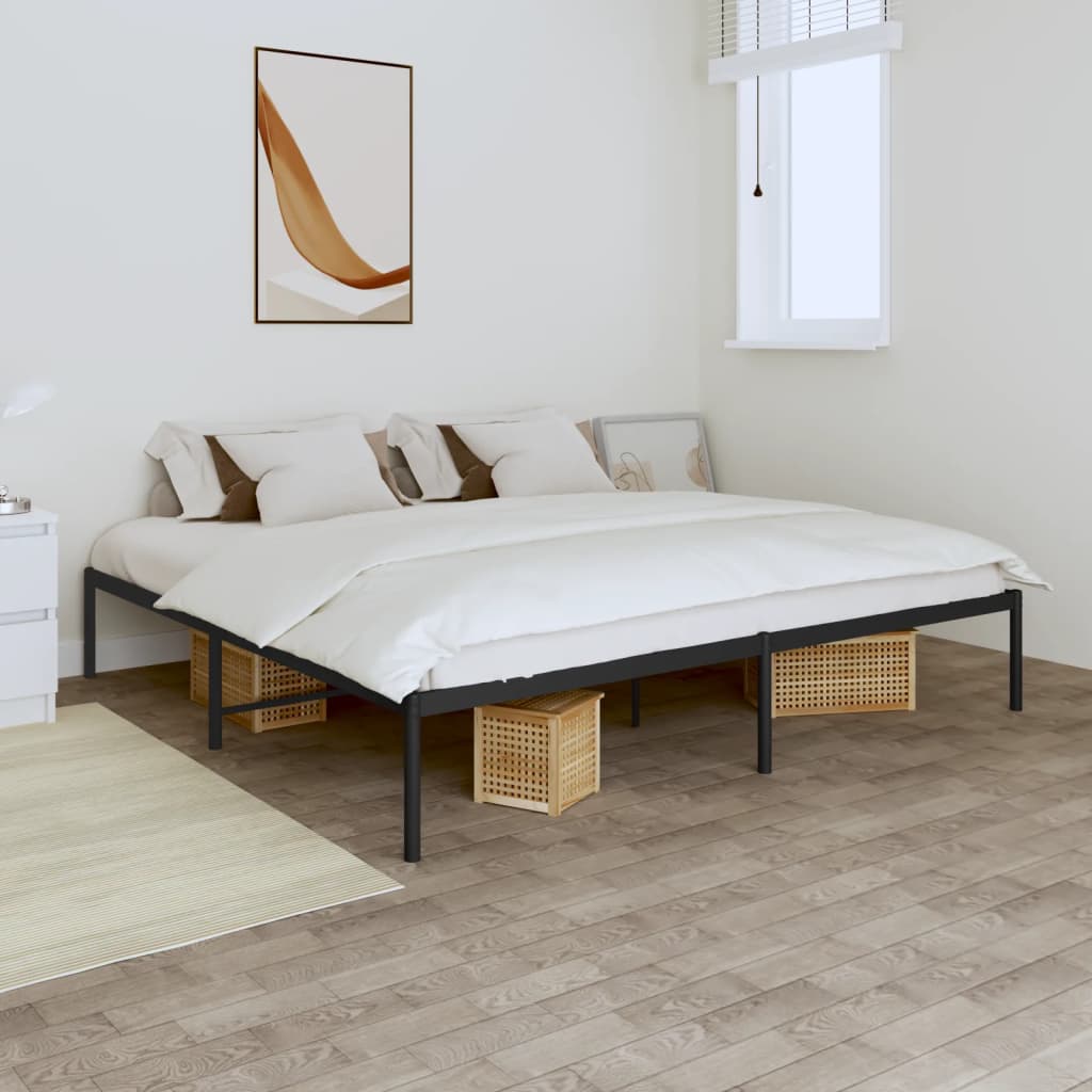 Metal Bed Frame Black 183x213 cm - Casper Homes