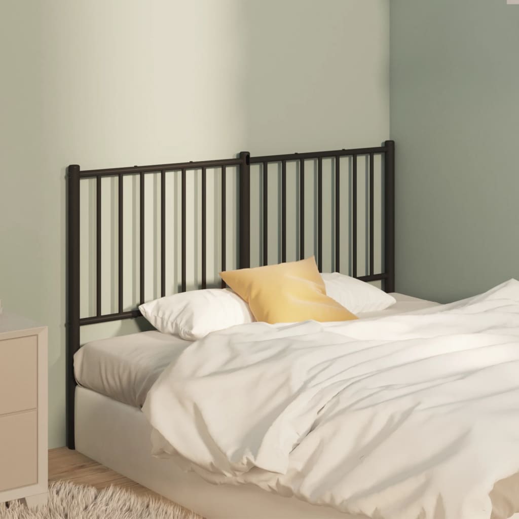 Metal Headboard Black 120cm - Unbeatable Bargains