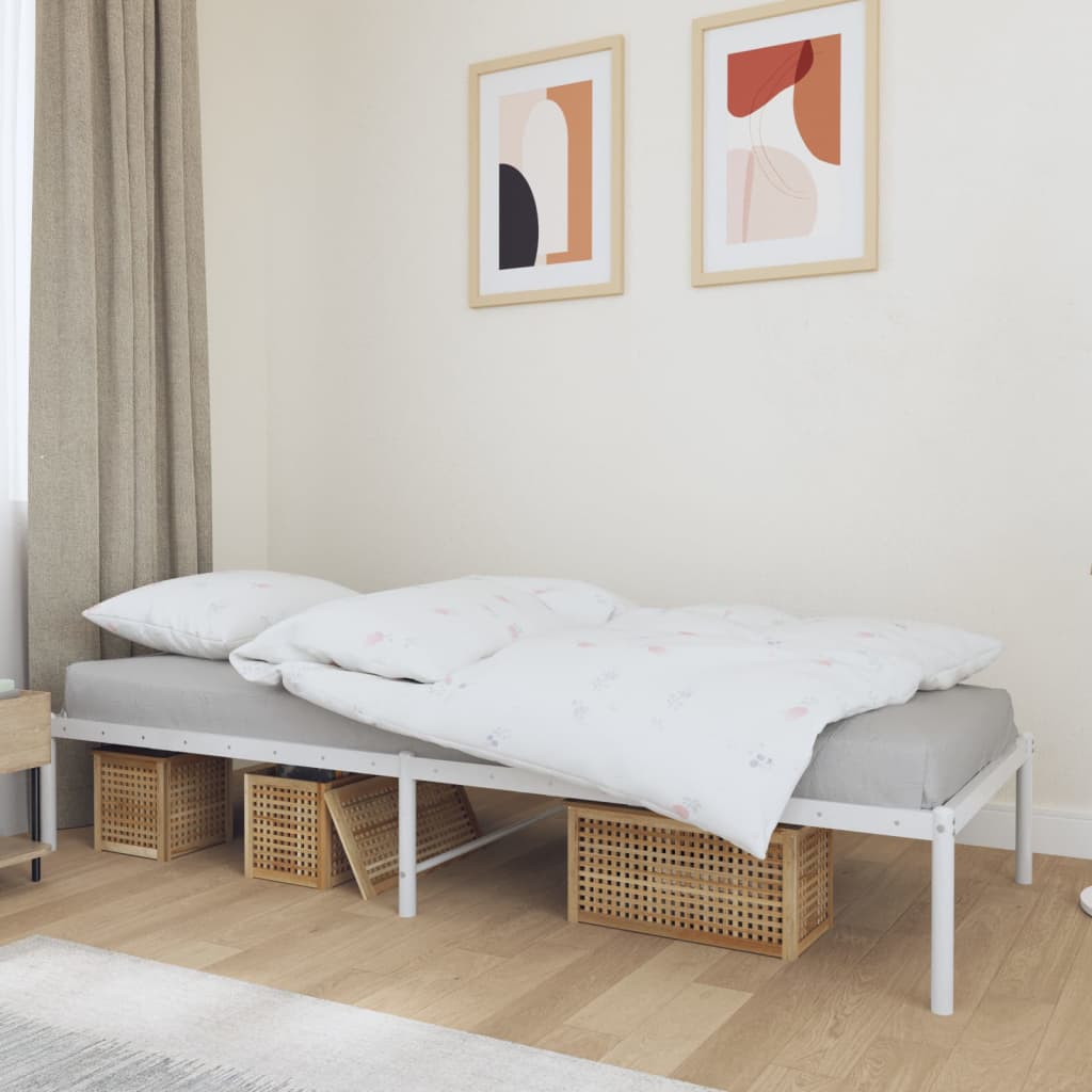 Metal Bed Frame White 80x200 cm - Unbeatable Bargains