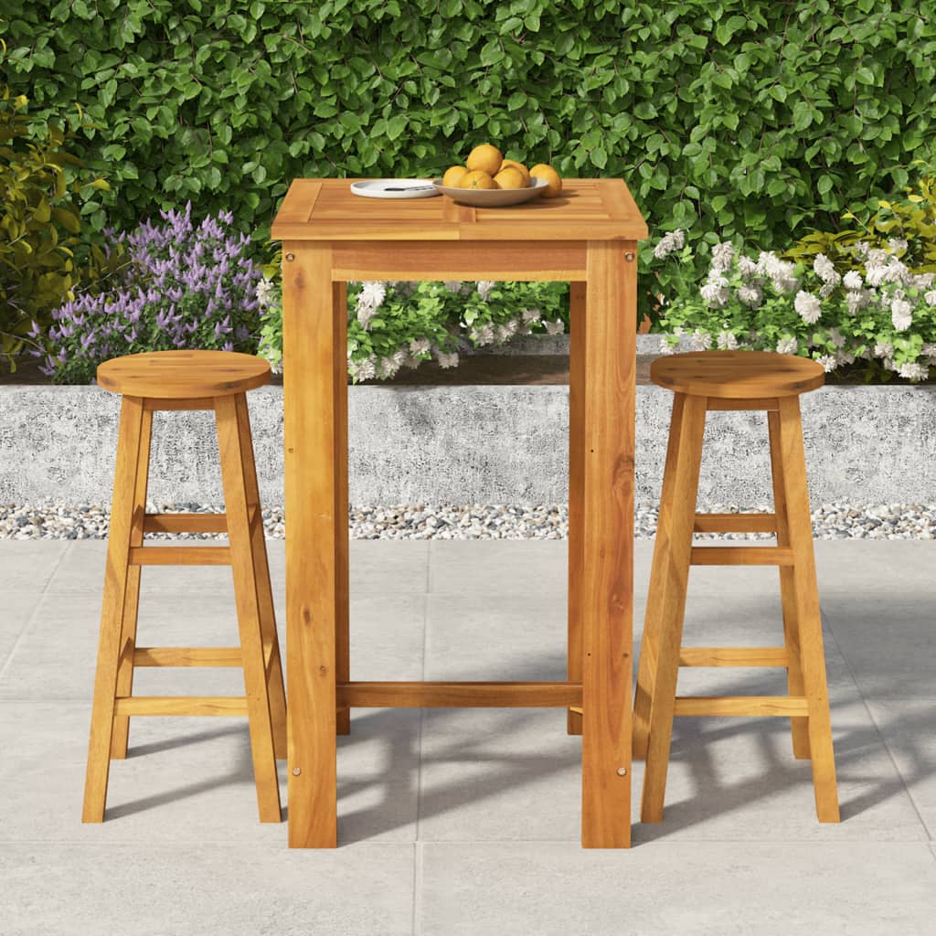 3 Piece Garden Bar Set Solid Wood Acacia - Millennium Furniture