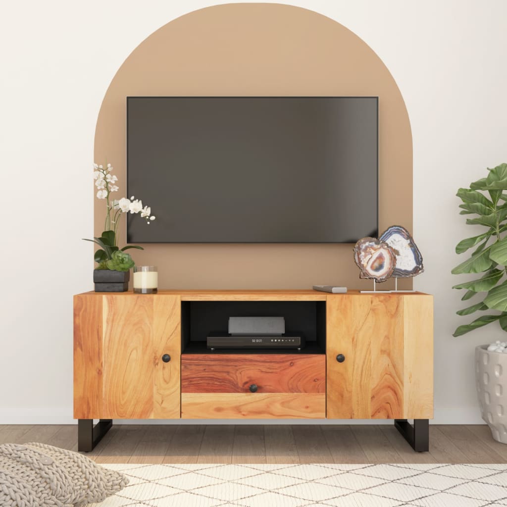 TV Cabinet 105x33.5x46 cm Solid Wood Acacia&Engineered Wood - R and M Furniture