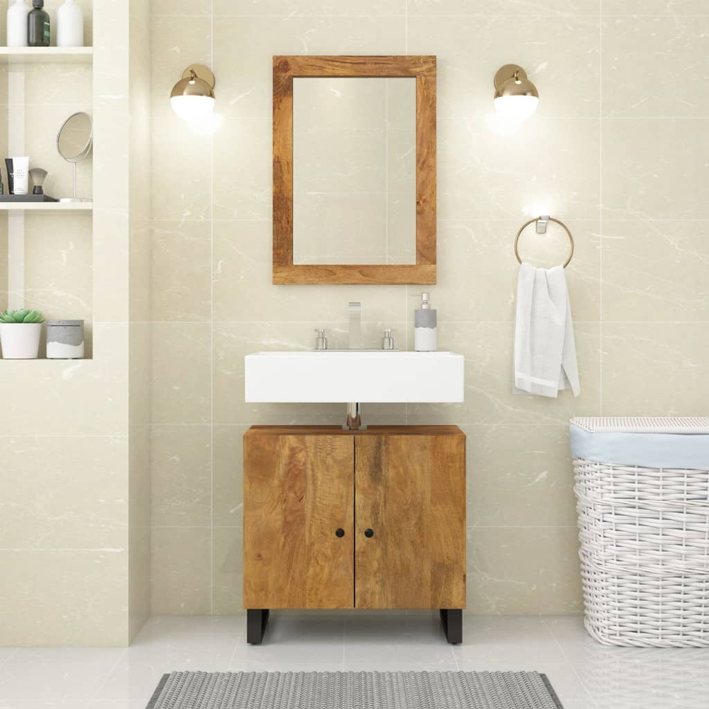 Sink Cabinet 62x33x58 cm Solid Wood Mango and Engineered Wood - Unbeatable Bargains