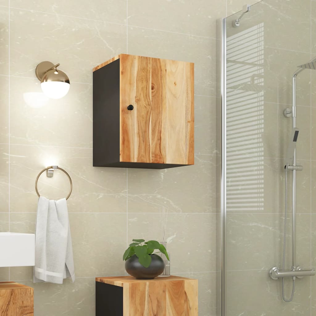 Bathroom Wall Cabinet 38x33x48 cm Solid Wood Acacia - Decor Base