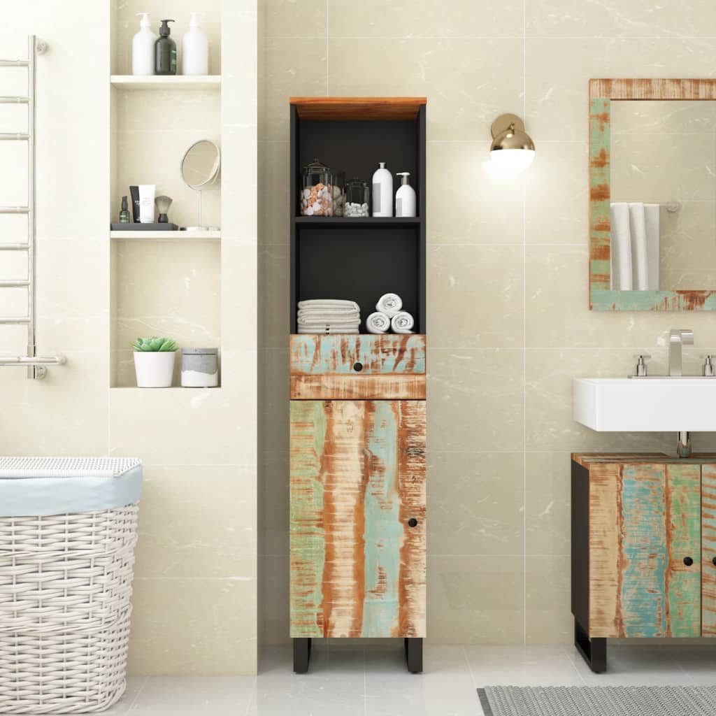 Bathroom Cabinet 38x33x160 cm Solid Wood Reclaimed - Casper Homes