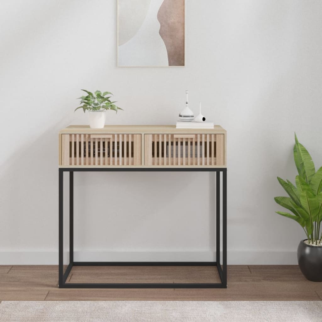 Console Table 80x30x75 cm Engineered Wood and Iron - Casper Homes