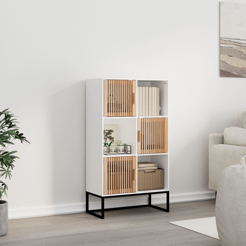 Highboard White 70x35x125 cm Engineered Wood - Merkel Designers