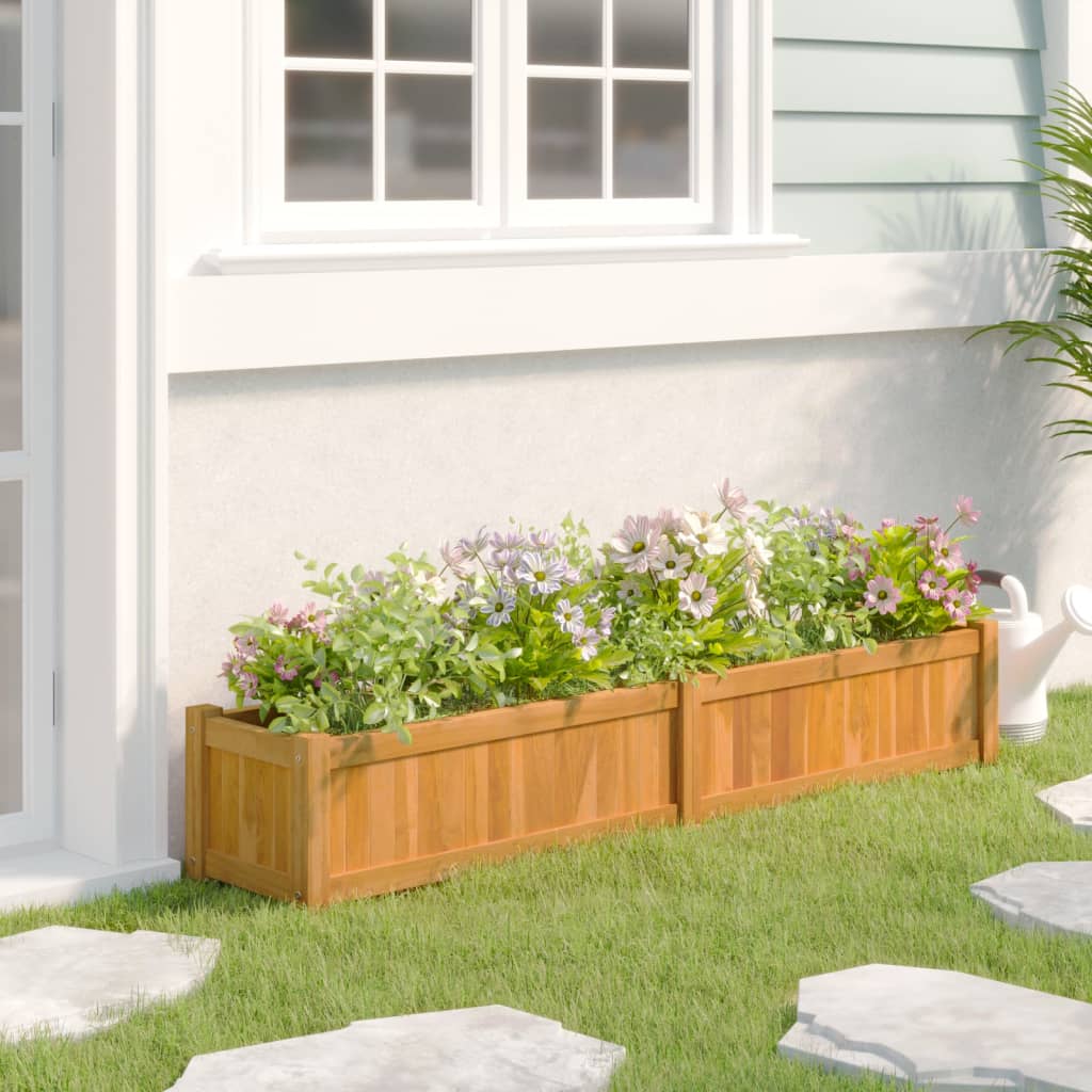 Raised Bed 150x30x25 cm Solid Wood Teak - Decor Base