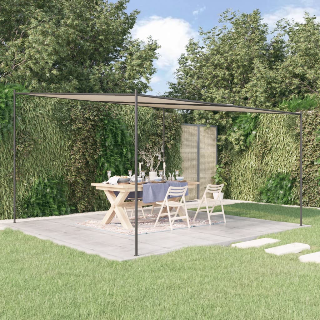 Gazebo Beige 4x4 m 180 g/m2 Fabric and Steel - The Home Maker