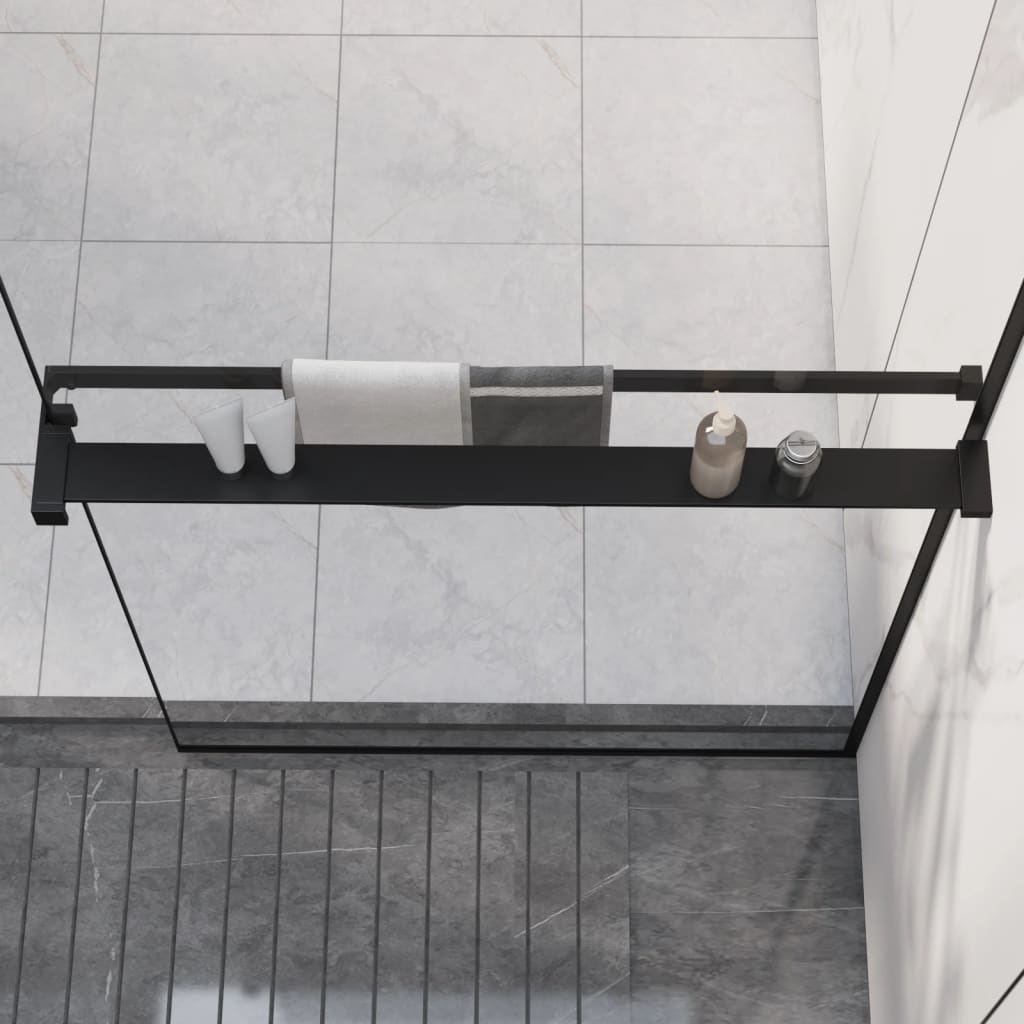 Shower Shelf for Walk-in Shower Wall Black 80 cm Aluminium - Millennium Furniture