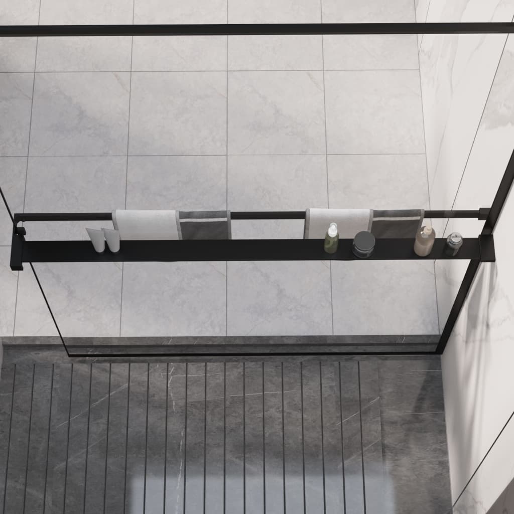 Shower Shelf for Walk-in Shower Wall Black 115 cm Aluminium - Tyrell & Tyrell