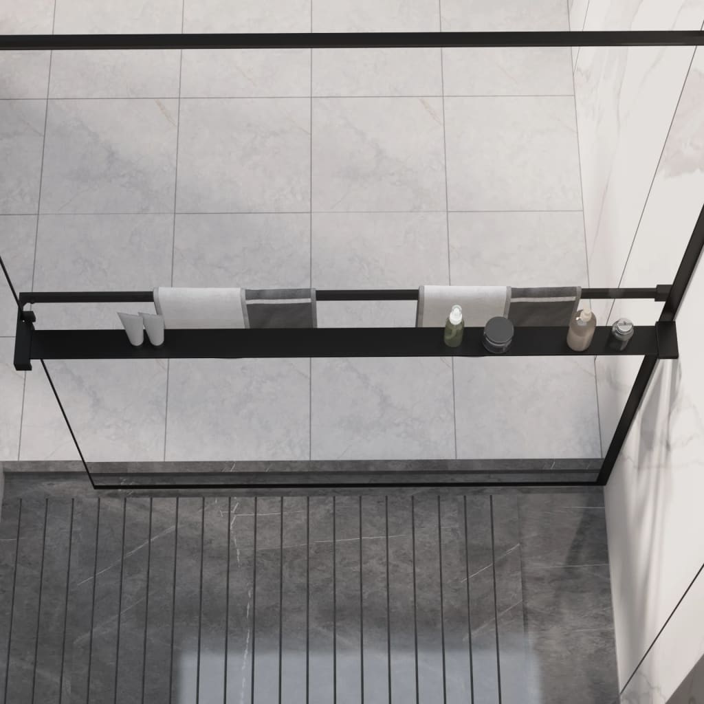Shower Shelf for Walk-in Shower Wall Black 118 cm Aluminium - Sid & Sam