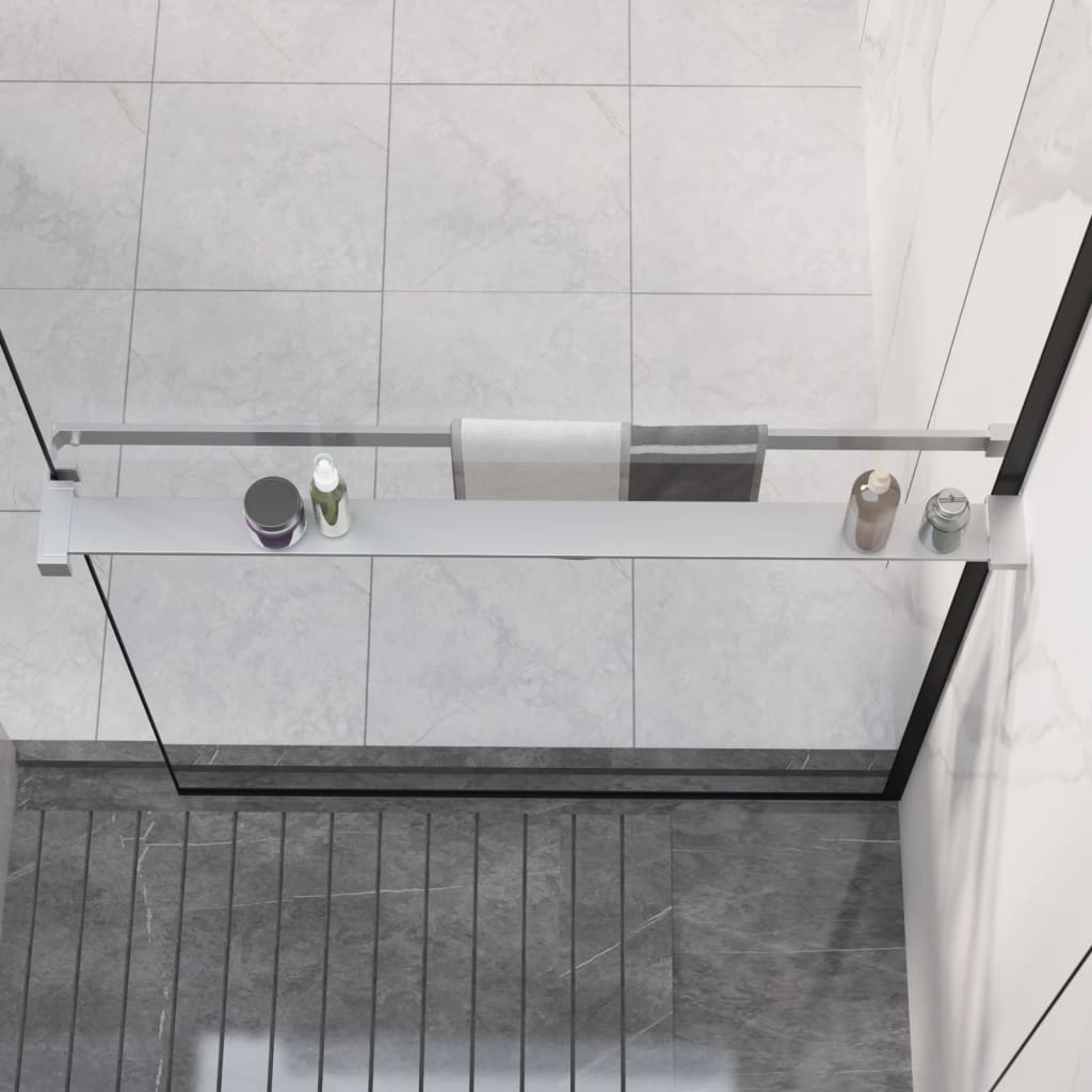 Shower Shelf for Walk-in Shower Wall Chrome 90 cm Aluminium - Casper Homes