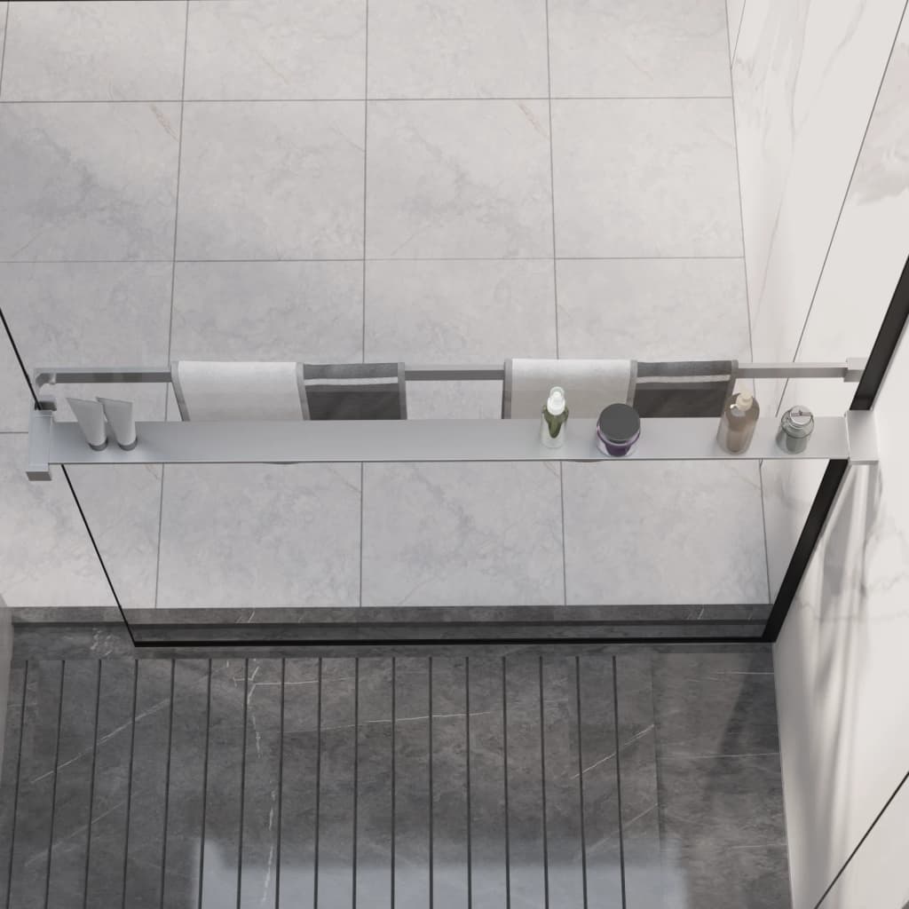 Shower Shelf for Walk-in Shower Wall Chrome 100cm Aluminium - Unbeatable Bargains