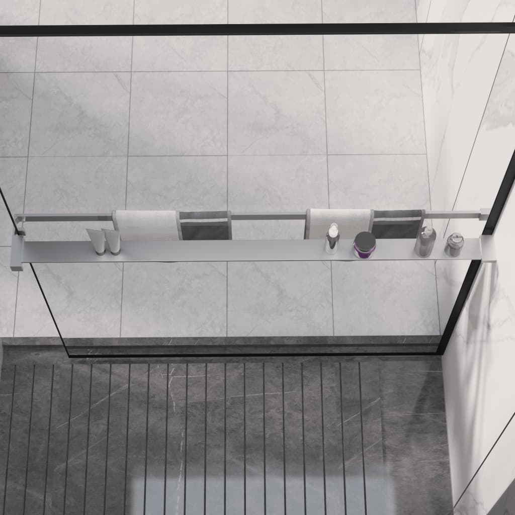 Shower Shelf for Walk-in Shower Wall Chrome 115cm Aluminium - R and M Furniture