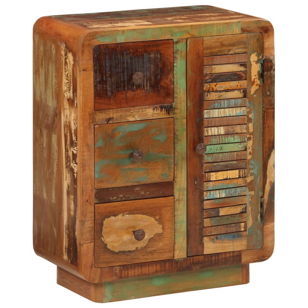 Sideboard with 3 Drawers 55x30x70 cm Solid Wood Reclaimed - The Home Maker