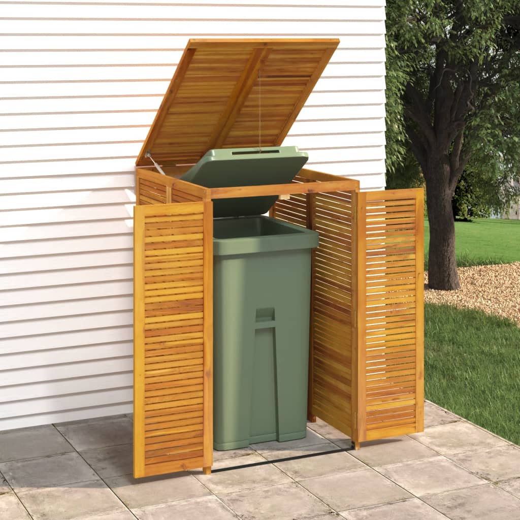 Single Garbage Bin Shed 70x89x117 cm Solid Wood Acacia - Direct Imports