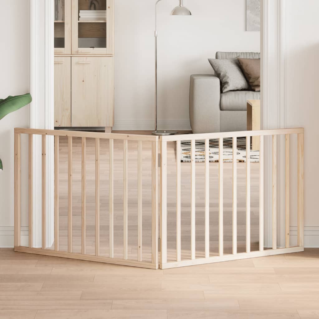 Dog Gate Foldable 2 Panels 160 cm Poplar Wood - Decor Base
