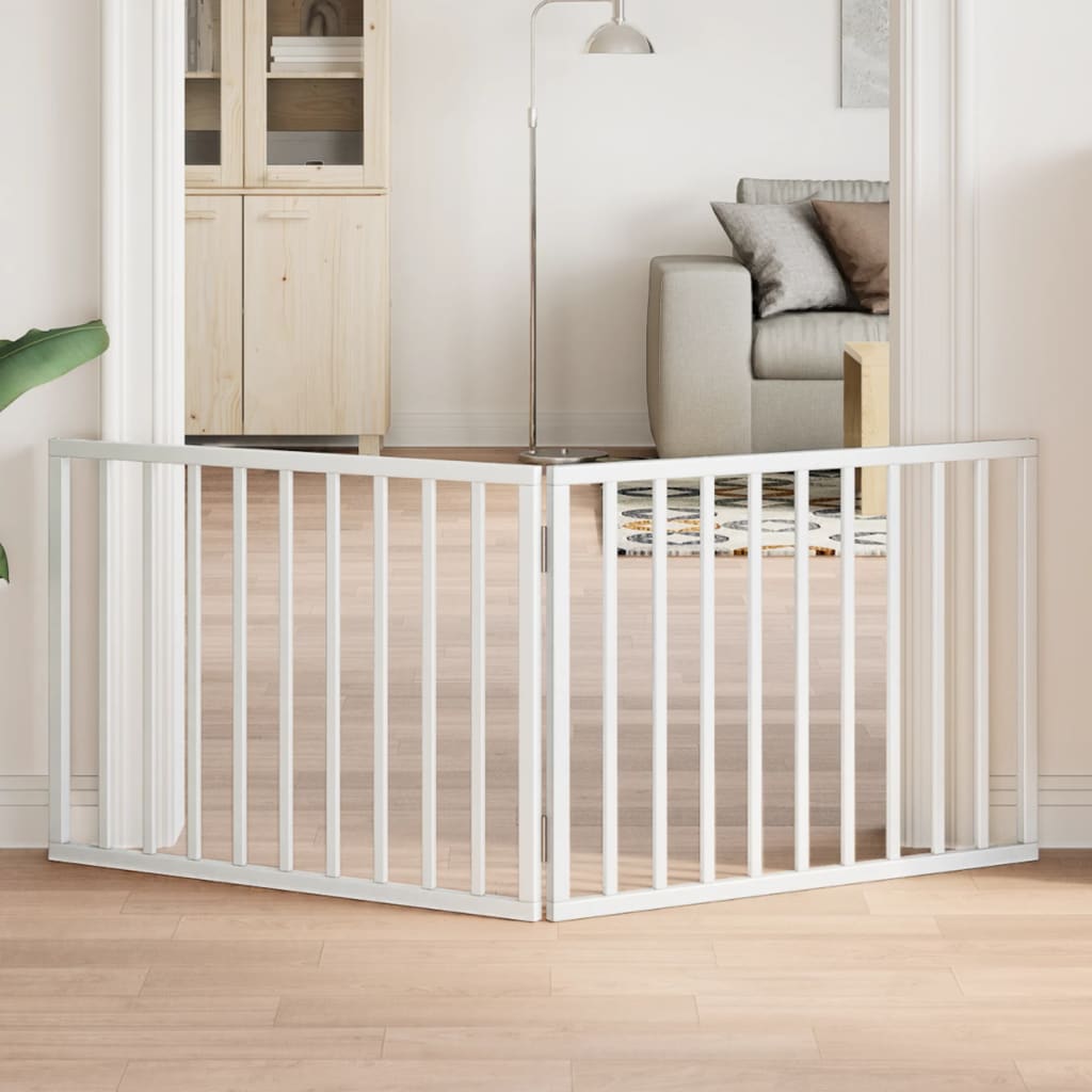 Dog Gate Foldable 2 Panels White 160 cm Poplar Wood - Merkel Designers