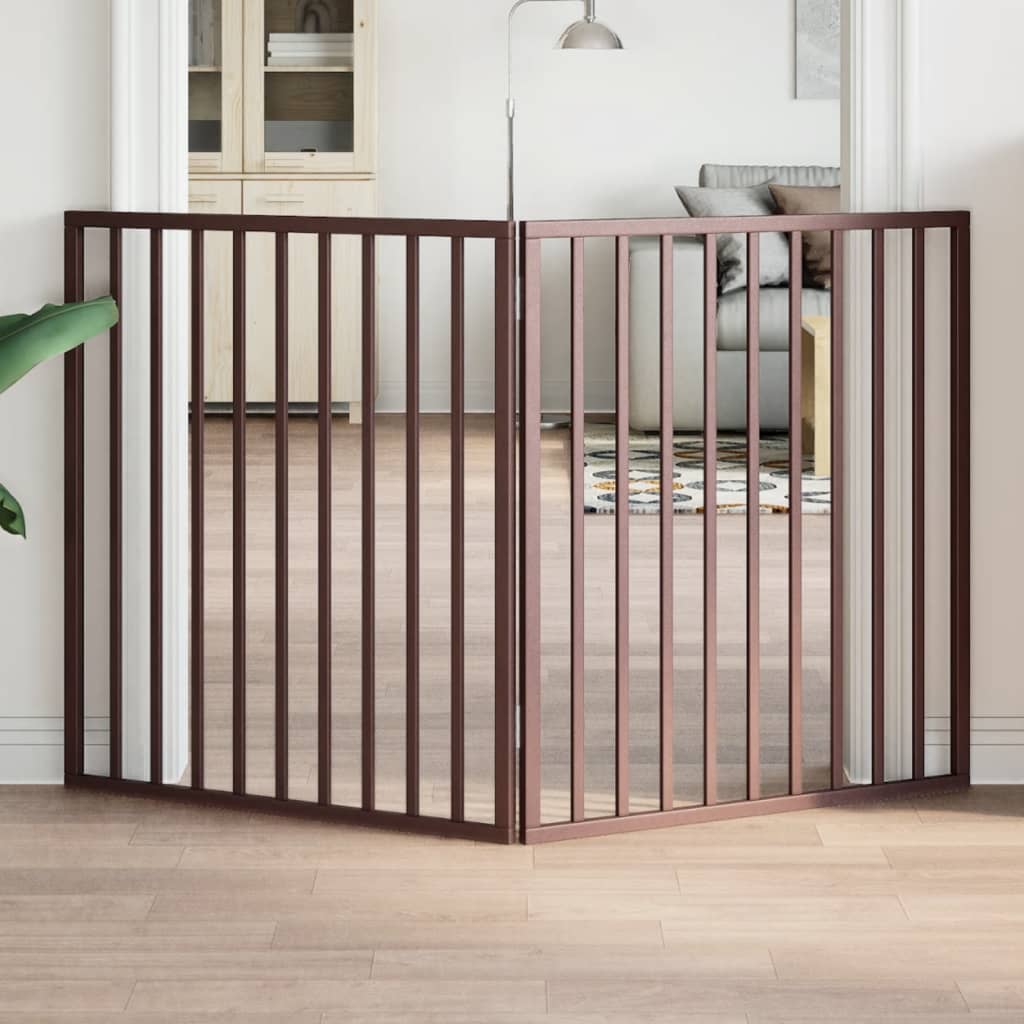 Dog Gate Foldable 2 Panels Brown 160 cm Poplar Wood - Merkel Designers