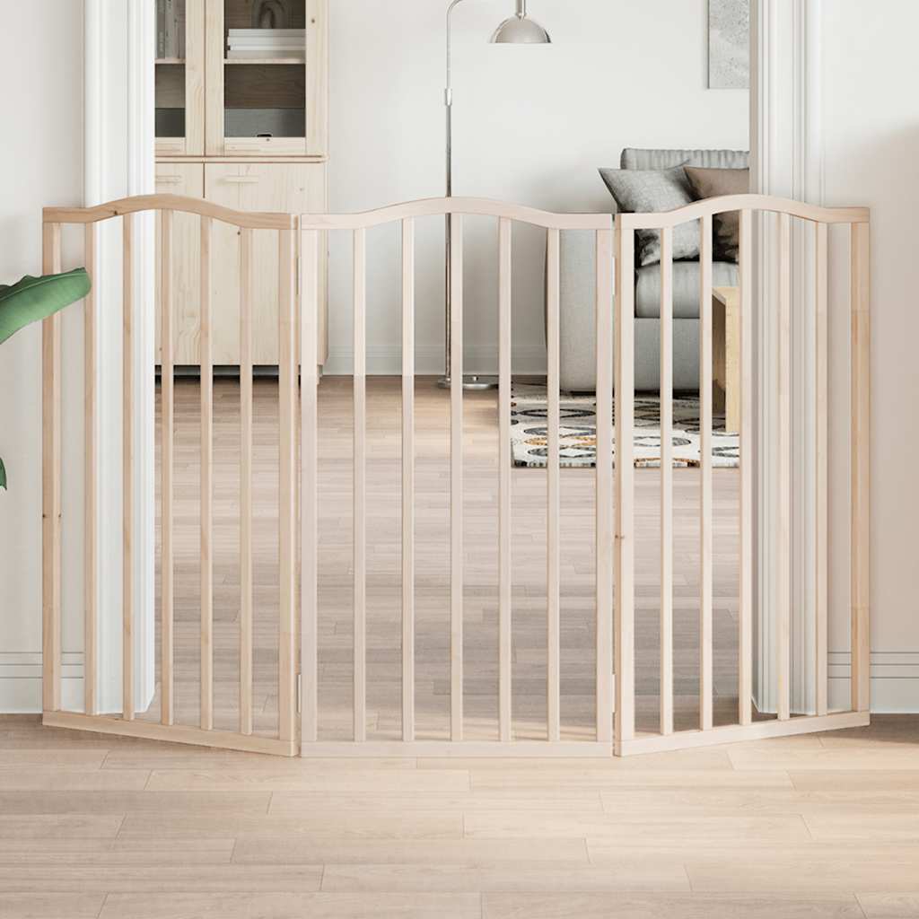 Dog Gate Foldable 3 Panels 150 cm Poplar Wood - Unbeatable Bargains
