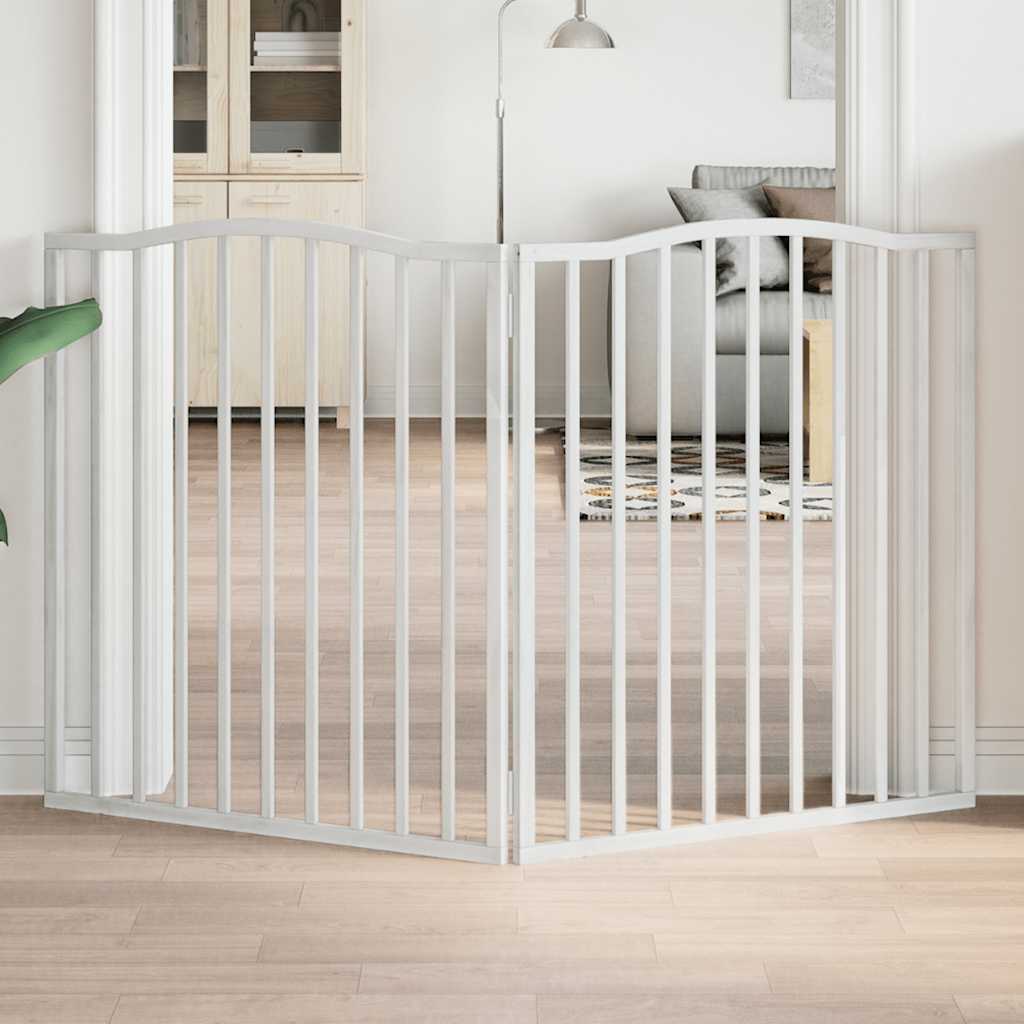 Dog Gate Foldable 2 Panels White 160 cm Poplar Wood - Millennium Furniture
