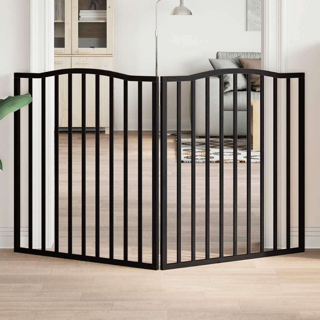 Dog Gate Foldable 2 Panels Black 160 cm Poplar Wood - Unbeatable Bargains