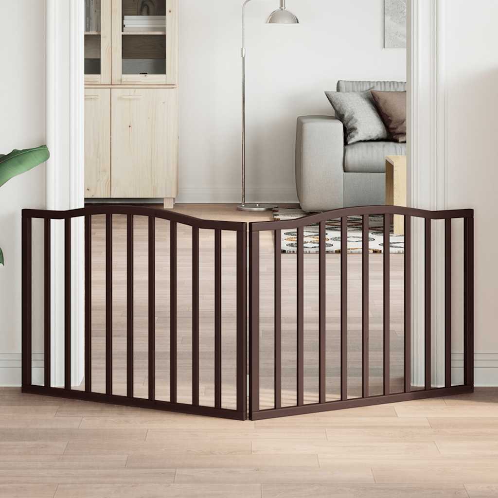 Dog Gate Foldable 2 Panels Brown Oak 160 cm Poplar Wood - Merkel Designers