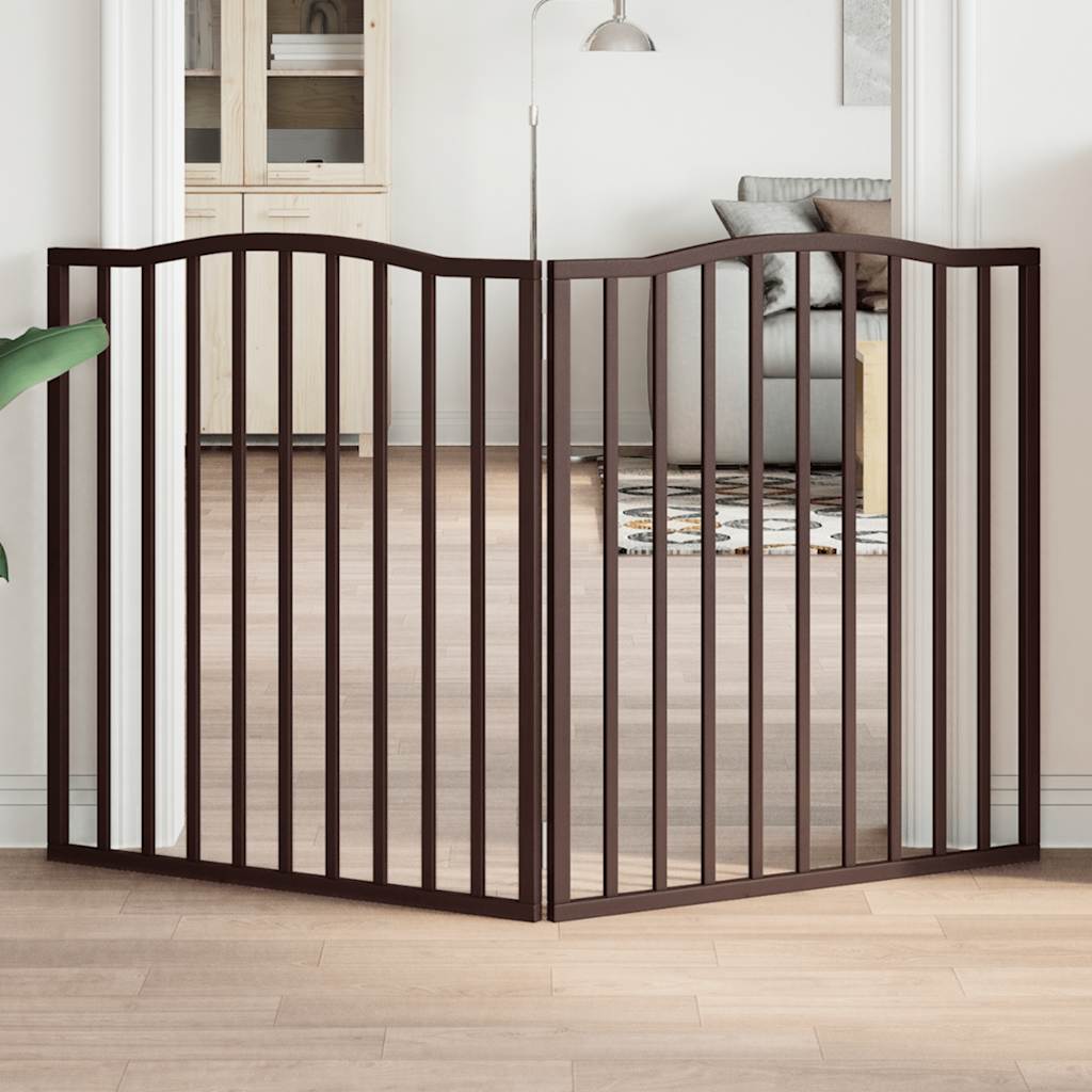 Dog Gate Foldable 2 Panels Brown Oak 160 cm Poplar Wood - All Things Good