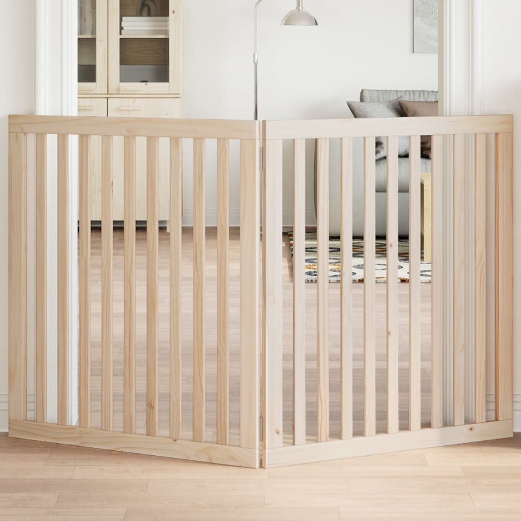 Dog Gate Foldable 2 Panels 160 cm Poplar Wood - vid-352242 - Direct Imports