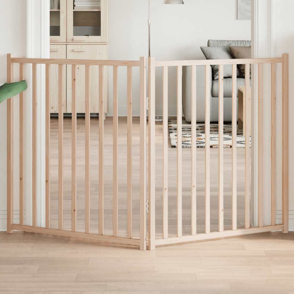 Dog Gate Foldable 2 Panels 160 cm Solid Wood Fir - Merlin Deals
