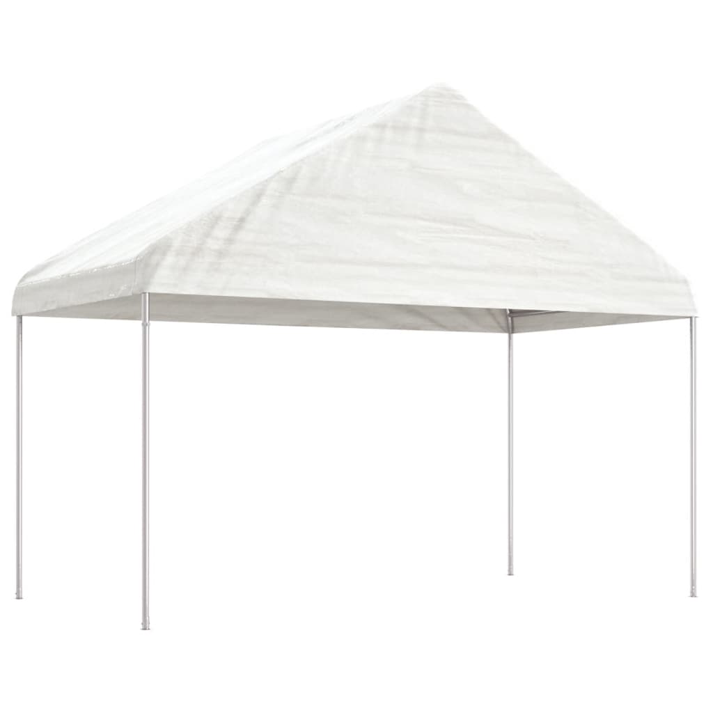 Gazebo with Roof White 4.08x2.23x3.22 m Polyethylene - Unbeatable Bargains