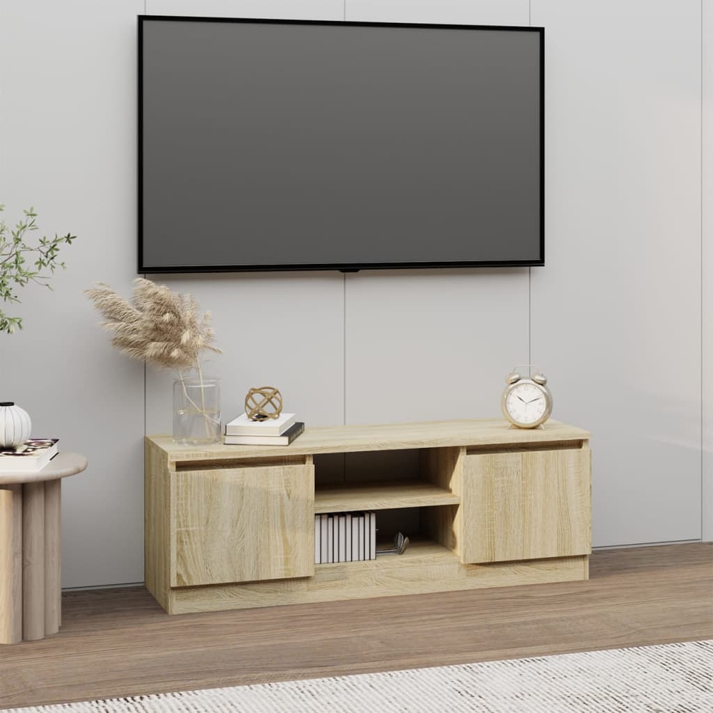 TV Cabinet with Door Sonoma Oak 102x30x36 cm - R and M Furniture