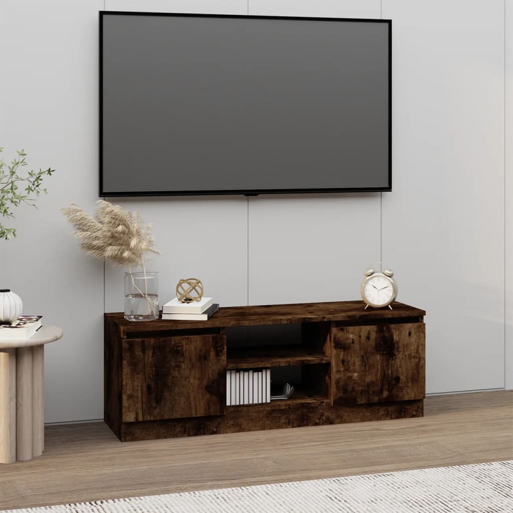 TV Cabinet with Door Smoked Oak 102x30x36 cm - Merkel Designers