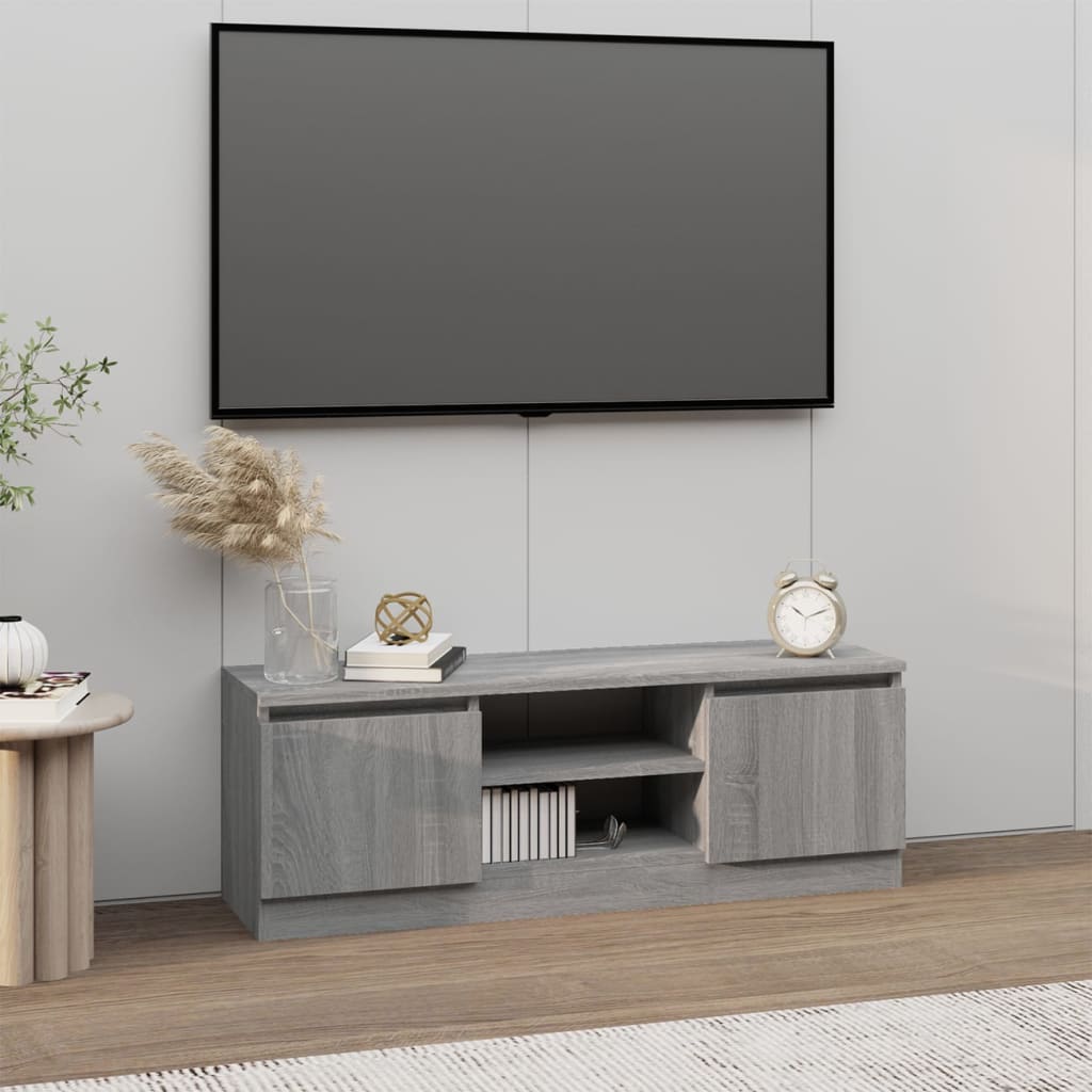 TV Cabinet with Door Grey Sonoma 102x30x36 cm - Tyrell & Tyrell