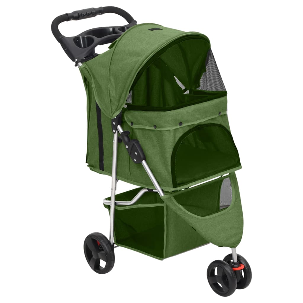 Folding Dog Stroller Green 80x46x98 cm Oxford Fabric - Tyrell & Tyrell