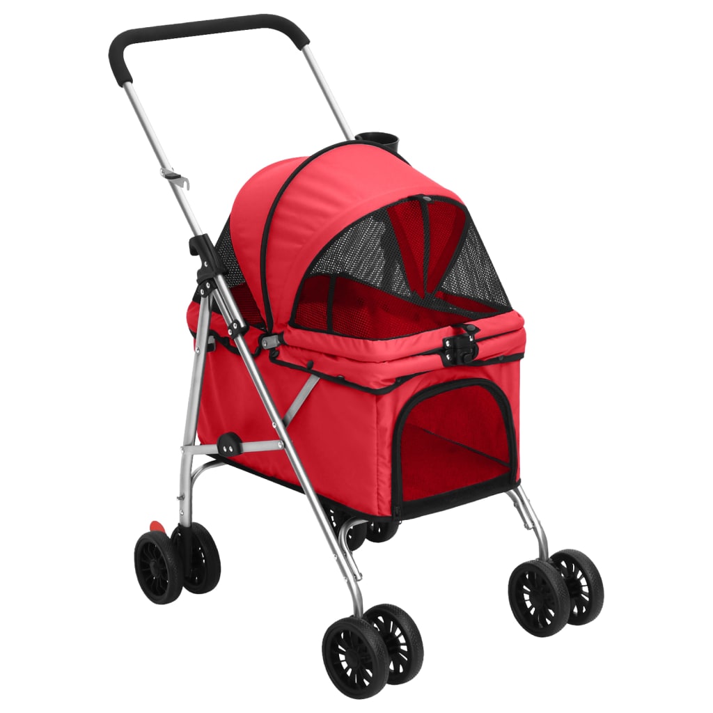 Folding Dog Stroller Red 76x50x100 cm Oxford Fabric - Merkel Designers