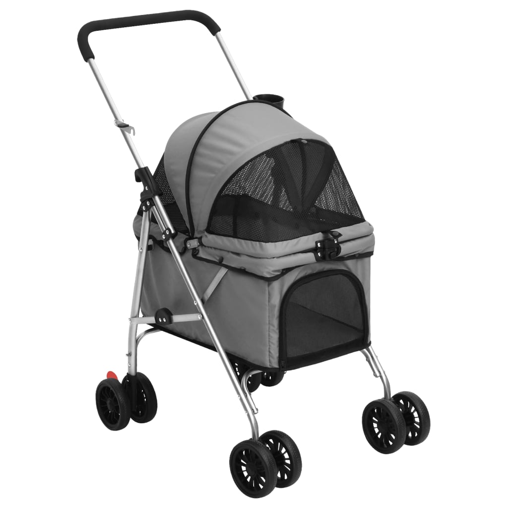 Folding Dog Stroller Grey 76x50x100 cm Oxford Fabric - Decor Base