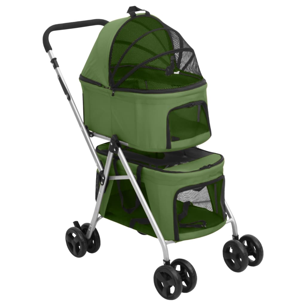 2-Layers Folding Dog Stroller Green 83x48x97 cm Oxford Fabric - Millennium Furniture