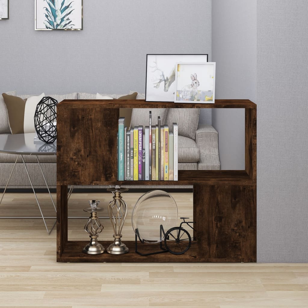 Book Cabinet/Room Divider Smoked Oak 80x24x63 cm - The Home Maker