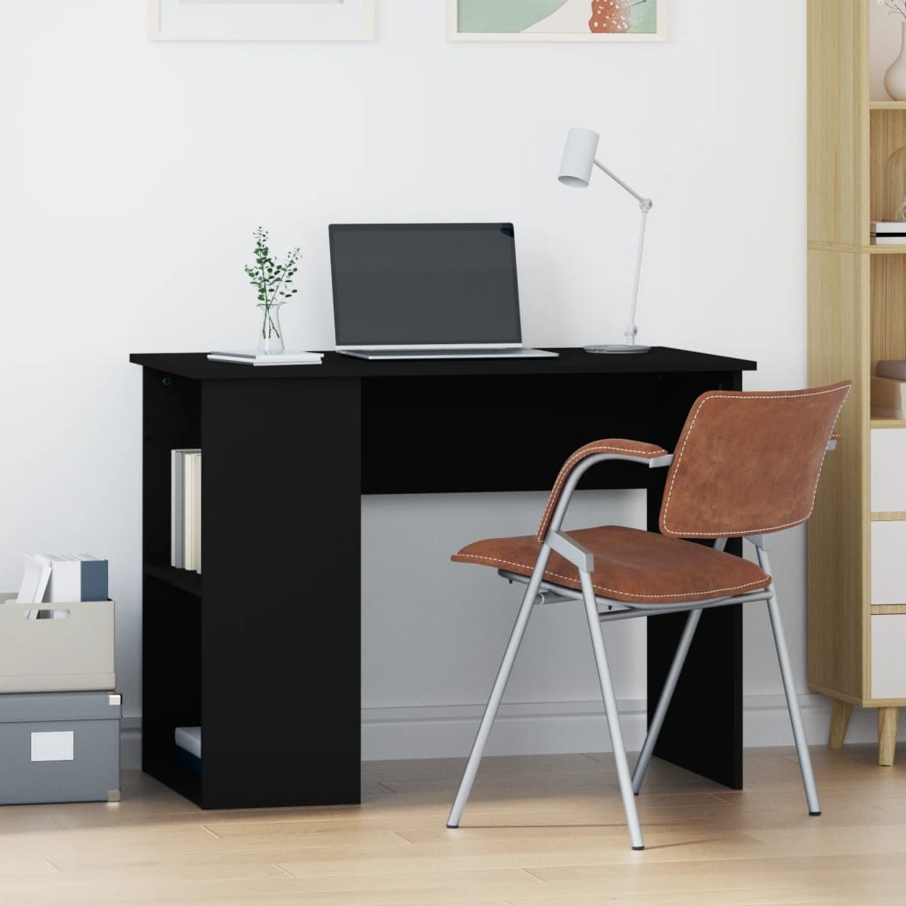 Desk Black 100x55x75 Engineered Wood - Decor Base