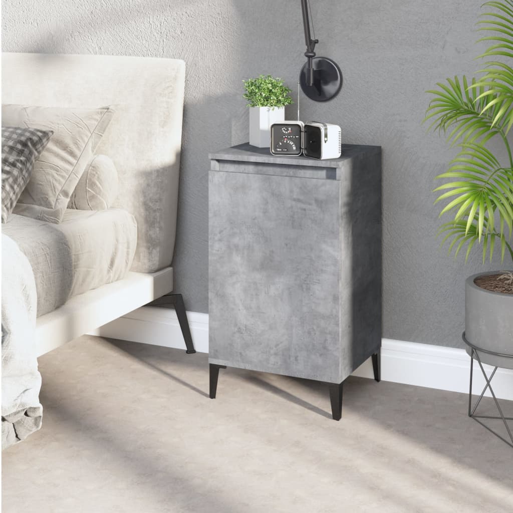 Bedside Table - MONTGOMERY Dex Nightstand Concrete Grey 40cm - Merlin Deals